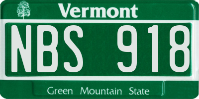 VT license plate NBS918