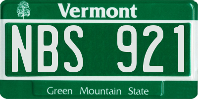 VT license plate NBS921