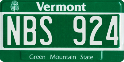 VT license plate NBS924
