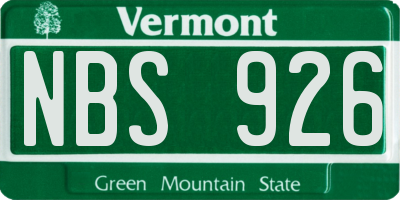 VT license plate NBS926