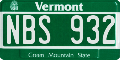 VT license plate NBS932