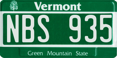 VT license plate NBS935