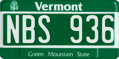 VT license plate NBS936