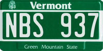 VT license plate NBS937
