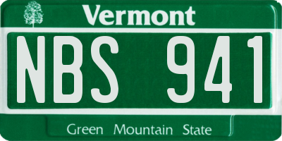 VT license plate NBS941