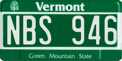 VT license plate NBS946