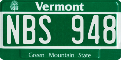 VT license plate NBS948