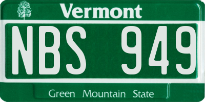 VT license plate NBS949