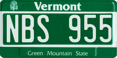 VT license plate NBS955