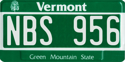 VT license plate NBS956