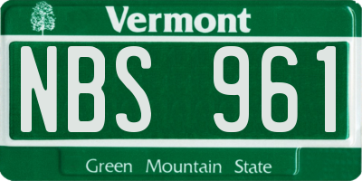 VT license plate NBS961
