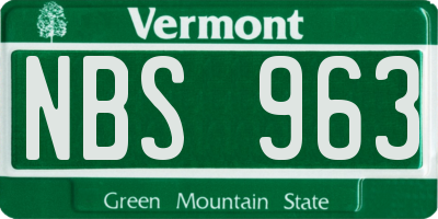 VT license plate NBS963