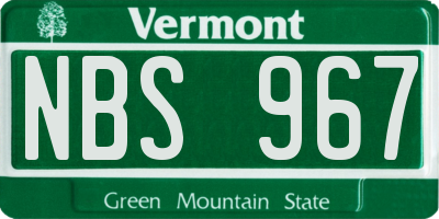 VT license plate NBS967