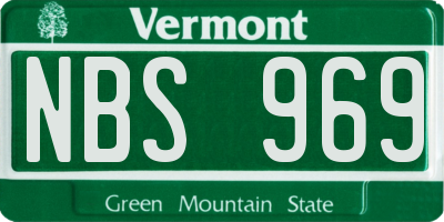 VT license plate NBS969