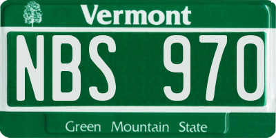 VT license plate NBS970