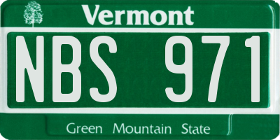 VT license plate NBS971