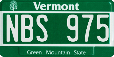 VT license plate NBS975