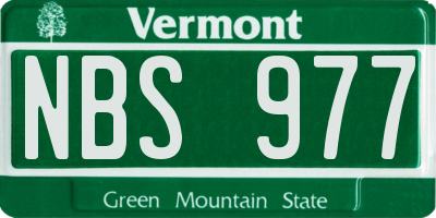 VT license plate NBS977