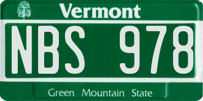 VT license plate NBS978