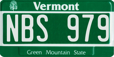 VT license plate NBS979