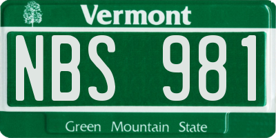VT license plate NBS981