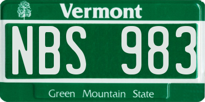 VT license plate NBS983