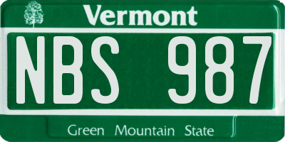 VT license plate NBS987