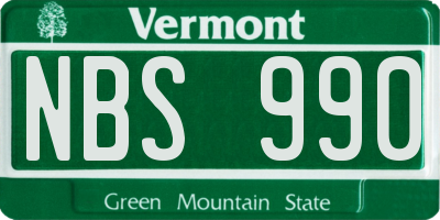 VT license plate NBS990