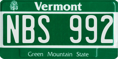 VT license plate NBS992