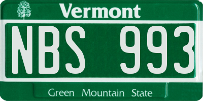 VT license plate NBS993