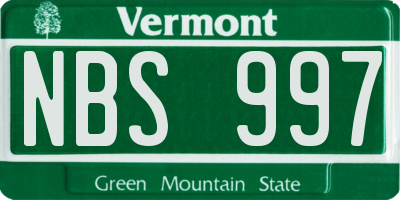 VT license plate NBS997