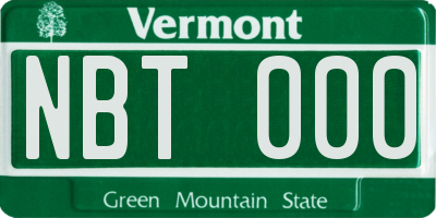 VT license plate NBT000