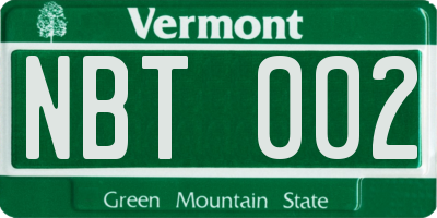 VT license plate NBT002
