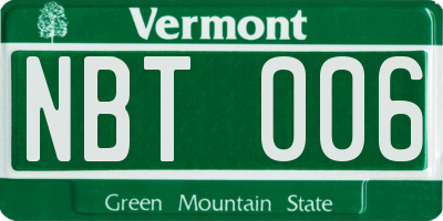 VT license plate NBT006