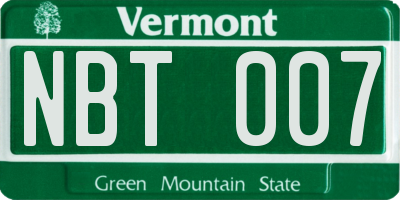 VT license plate NBT007