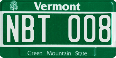 VT license plate NBT008