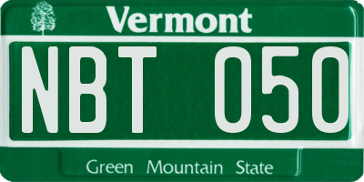VT license plate NBT050