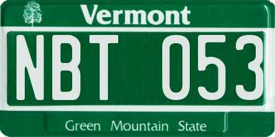 VT license plate NBT053