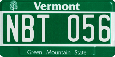 VT license plate NBT056