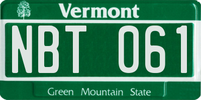 VT license plate NBT061