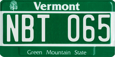 VT license plate NBT065