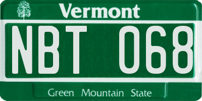 VT license plate NBT068