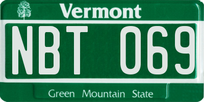 VT license plate NBT069