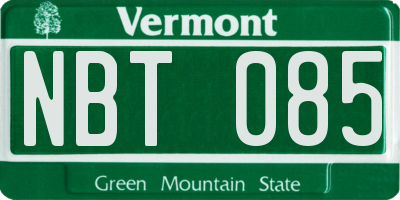 VT license plate NBT085