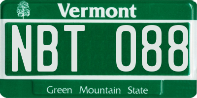 VT license plate NBT088
