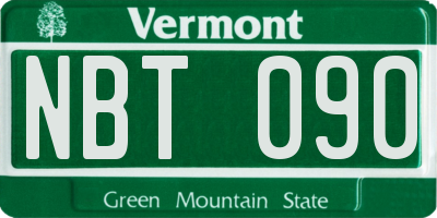 VT license plate NBT090