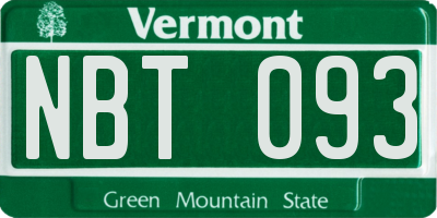 VT license plate NBT093