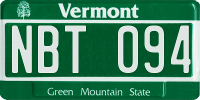 VT license plate NBT094