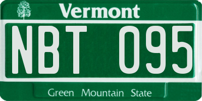 VT license plate NBT095