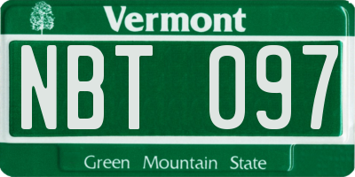 VT license plate NBT097